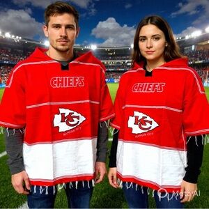 Kansas City Chiefs Custom Made Red & White Poncho